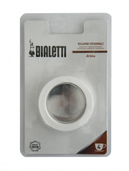 Bialetti Filtersieb und 3 x Dichtungen für Brikka (4 Tassen), 0800014
