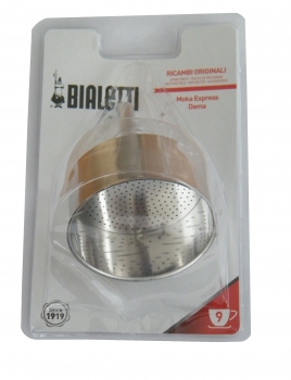 Bialetti Moka Express, Dama Trichter Filter, Aluminium, 9 Tassen, 0800106