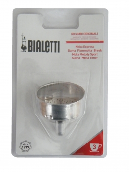 Bialetti Moka Express Trichter Filter, Aluminium, 3 Tassen, 0800103
