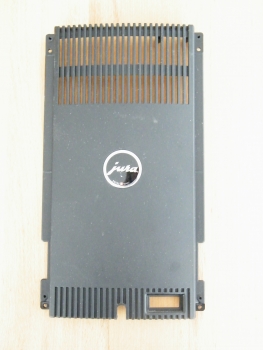Gebrauchte Gehäuserückwand (schwarz) mit Schalteröffnung und Emblem für Jura C / E / F Serie