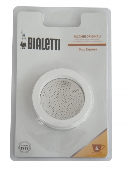 Bialetti Filtersieb und 3 x Dichtungen für Orzo Express (4 Tassen), 0800012